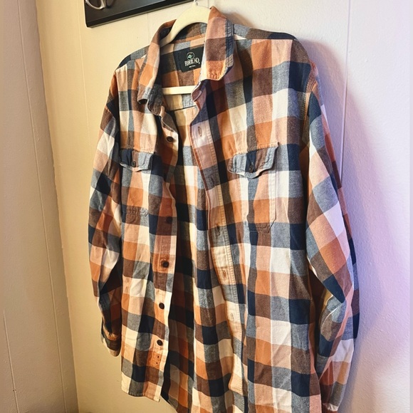 Orange & Navy Flannel - Picture 1 of 3